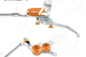 [:fr]Paire de Freins Hope Tech 4 (Tech4) V4 ~ Argent/Orange avec Durites aviation (Avant + Arrière)[:en] (Copie)[:]